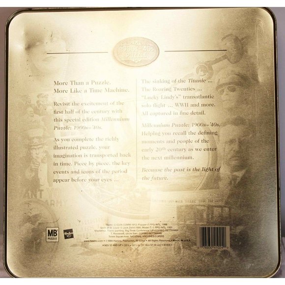 1900s-40s Millenium Puzzle in Tin Metal Box 1000 pcs Hasbro - Picture 7 of 8